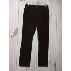 St Johns Bay Pants Ladies 10 Brown Corduroy Straight Leg 70s Earthcore Dark Acad